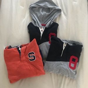 Set of 3 Boys long sleeve hooded t-shirts